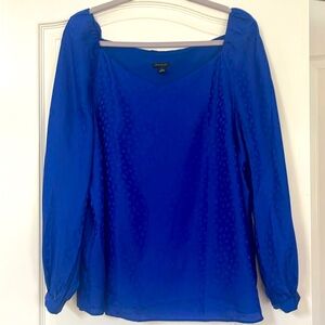 Ann Taylor blouse. Barely worn, cobalt blue, size XL. Sweetheart neck line.
